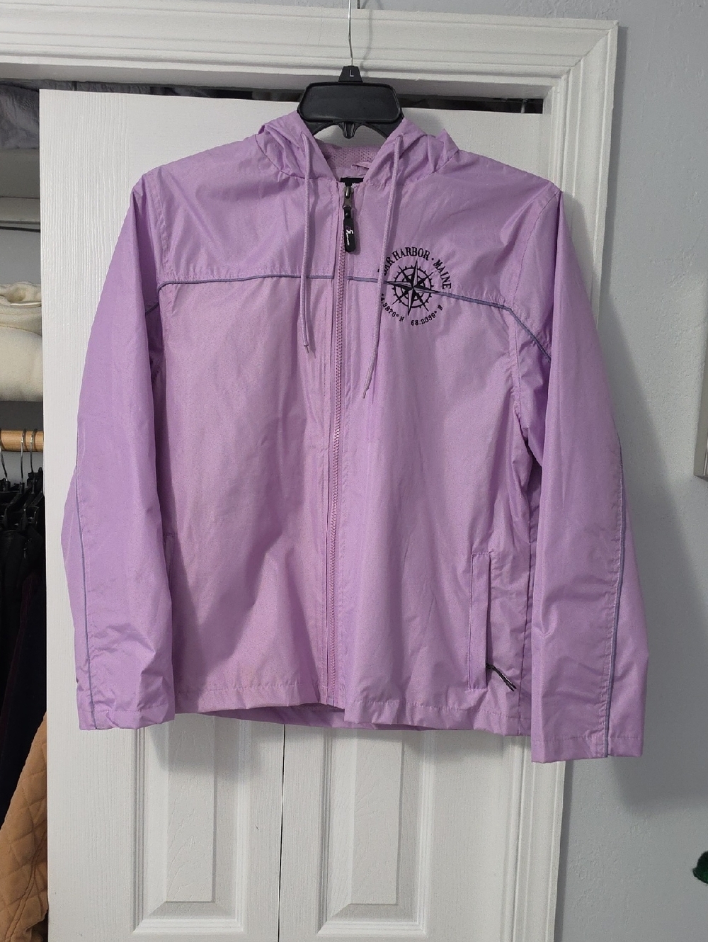Light Purple Hooded Windbreaker Jacket